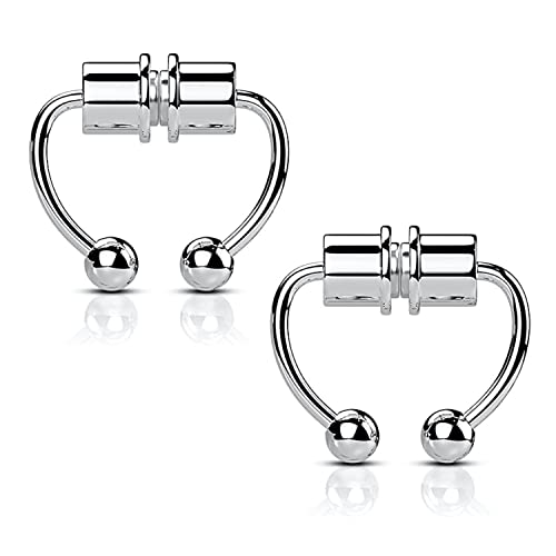 Image of Via Mazzini Surgical Steel Clip-On No-Rusting Magnetic Punk Septum Clip For Men And Women (NR04929)
