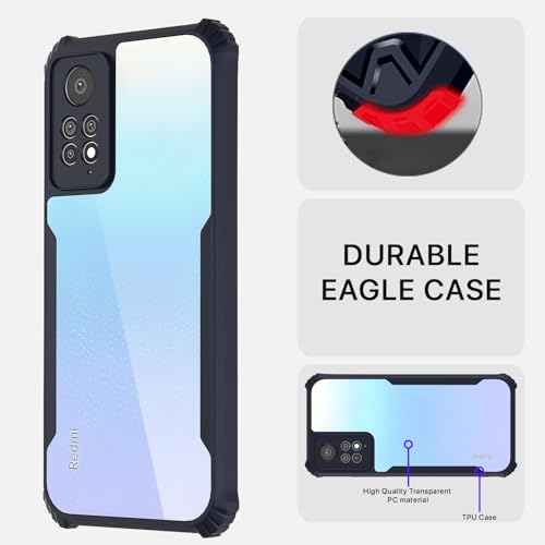 Image of Outlouders Back Cover for Redmi Note 11 Pro 5G /Note 11 Pro Plus 5G | Ultra Hybrid Transparent | Full Camera Protection | Raised Edge | Crystal Clear Bumper Case (Blue)