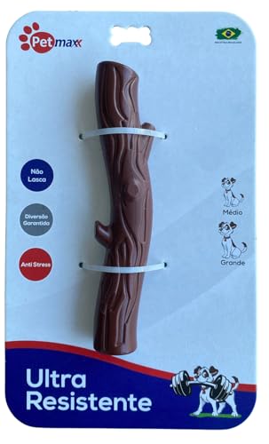Graveto Ultra Resistente de Nylon M Brinquedo Mordedor Para Cachorro Cães Pet 14x3cm - Petmaxx