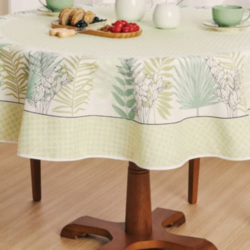 Toalha de Mesa Super Prática Redonda Estampada 4 Lugares Buriti 1,55 m Com 1 peça