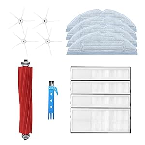 Zubehör-Kit für Roborock S7/S7+/S7 MaxV/S7 MaxV Plus/S7 MaxV Ultra Roboter-Staubsauger Ersatzteile 13 Packungen mit Gummi-Hauptbürste Hepa-Filter Seitenbürste Wischtuch
