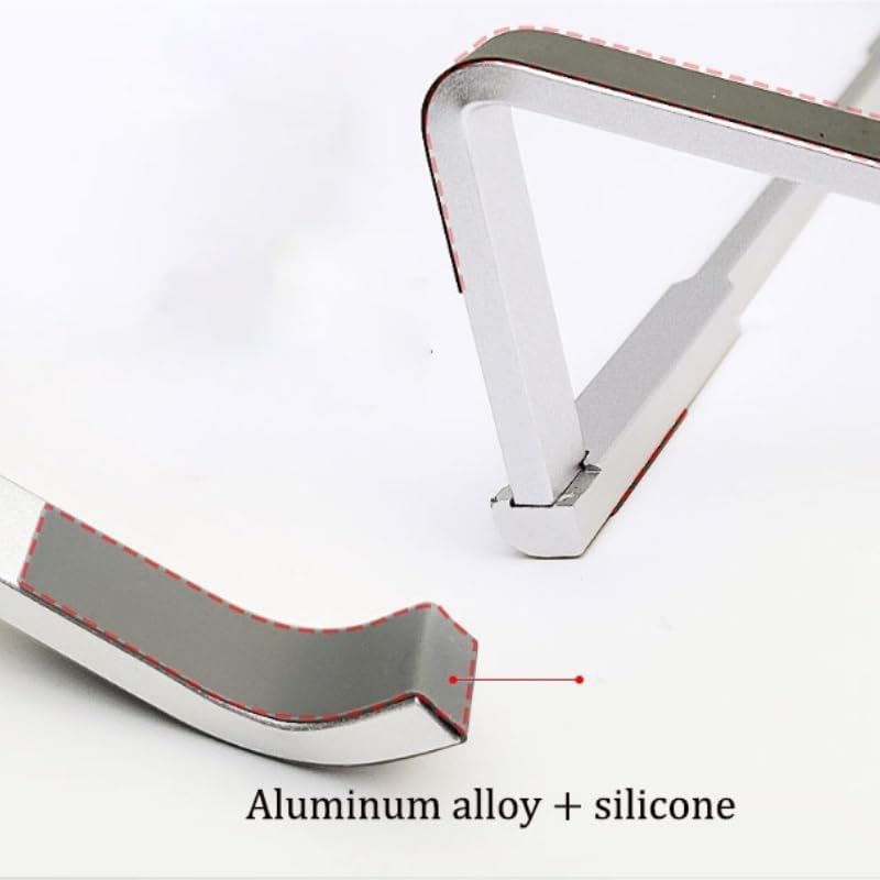 Silver Book Stand Aluminum Alloy Reading Rack Silicone Holder
