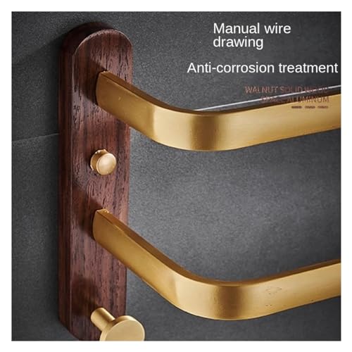 Toallero de madera maciza de lujo con tres niveles para baños elegantes 7