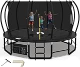 Devoko Trampolin Outdoor Ø228/305/366/427 cm, GS-Zertifikat, Mit verstärkten Beintraversen, Stabil, Robust und Belastbar, Einteilige Konstruktion für Kinder und Erwachsene