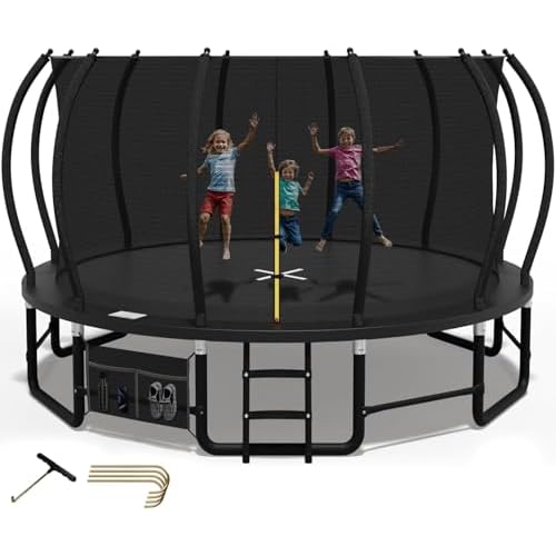 Devoko Trampolin Outdoor Ø228/305/366/427 cm, GS-Zertifikat, Mit verstärkten Beintraversen, Stabil, Robust und Belastbar, Einteilige Konstruktion für Kinder und Erwachsene