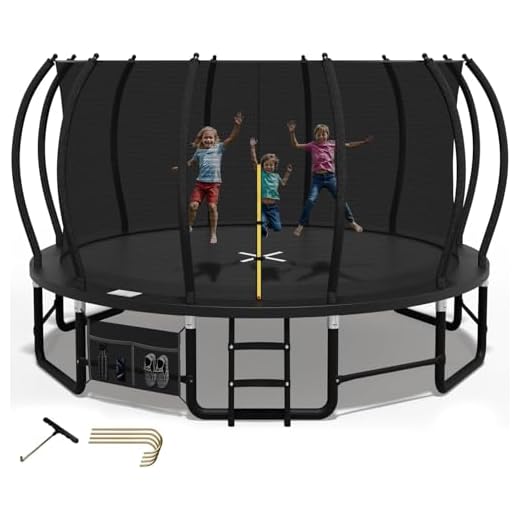 Devoko Trampolin Outdoor Ø228/305/366/427 cm, GS-Zertifikat, Mit verstärkten Beintraversen, Stabil, Robust und Belastbar, Einteilige Konstruktion für Kinder und Erwachsene