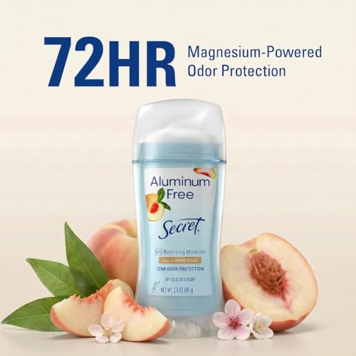 Secret Aluminum Free Deodorant | White Peach Scent | 2.4 oz (Pack Of 3) - image 3