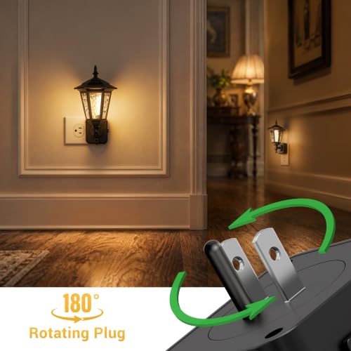 Image of L LOHAS LED Night Lights Plug into Wall,Dimmable Night Light Vintage 3000K | Dusk to Dawn Sensor, Soft White,0-100LM, Rotating Plug in LED Nightlight Industrial Classic Pillar,Farmhouse Bathroom Hallway