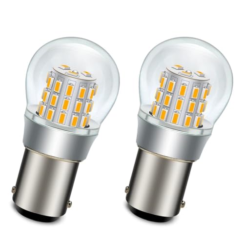 SOFOC BA15D Bombilla LED 6V 12V DC Ámbar/Amarillo Luz Intermitente Para Automóvil Autocaravana Cámping Barco etc. 3014 39SMD 1000Lm Más Brillante 2Pcs