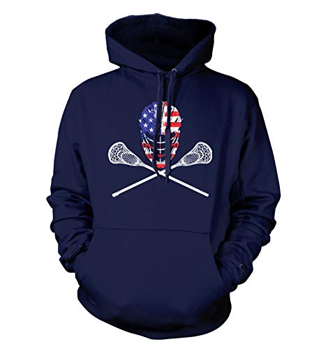 USA Crossed Lacrosse Sticks & Helmet - Lax Bro Unisex Hoodie Sweatshirt