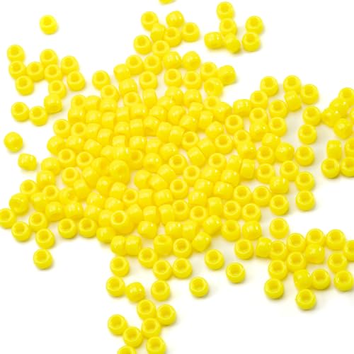 Image of Gxueshan 1000 Pcs Acrylic Pony Beads 6x9mm Bulk for Bracelet Necklace Jewelry Making Earring Hair Braiding Kandi Beads