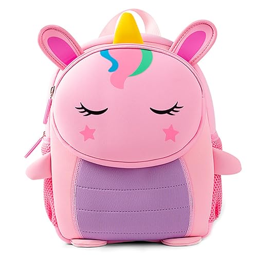 Lazeny Mochila Infantil Mochila Kindergarten para Niños Preescolar Bolso Escolar, Animales Lindo Primaria Pequeña Guardería Mochila, Chico Chica Bebe Mochila para 1-6 años (Unicornio Rosa)