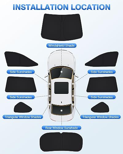 Image of Canvcle Window Shades for 2019-2025 Toyota RAV4 Accessories Sun Shade Windshield Sunshade Side Rear Window Covers Sun Visor Shield Privacy Protection for Camping Keep Car Cool Black 8PCS