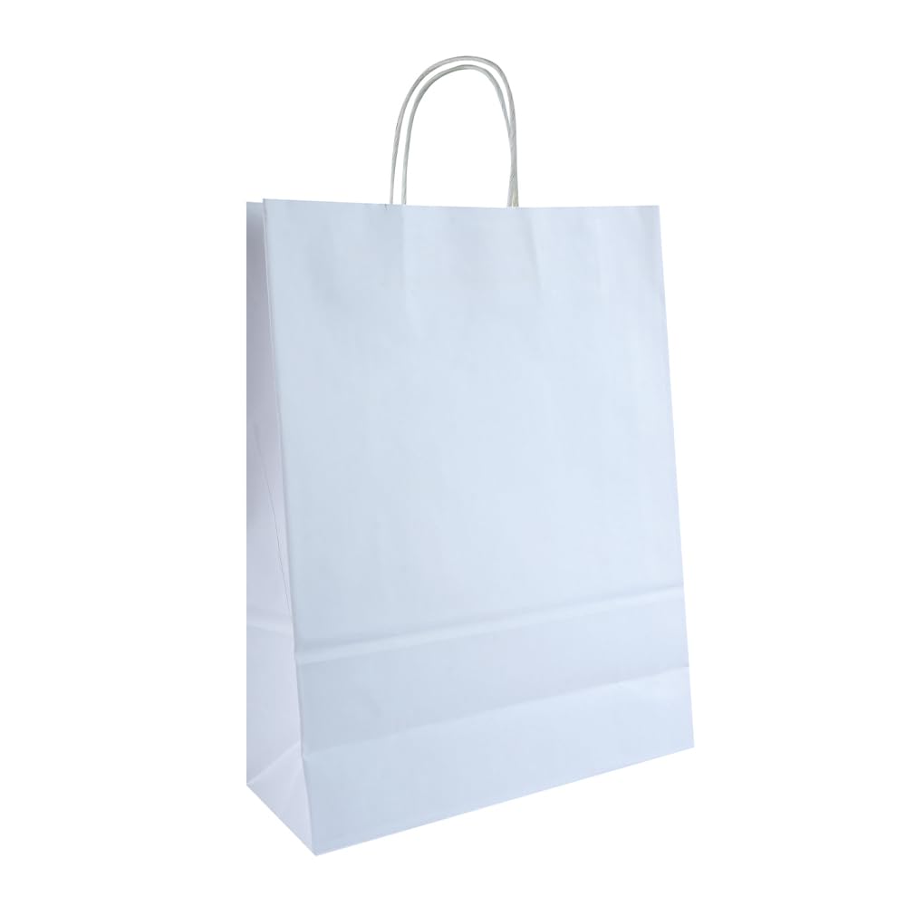 VACHI Solid White Pizza Paper Gift Bags | Crafted from Sustainable Virgin Paper | Eco-Conscious Choice | Fully Recyclable