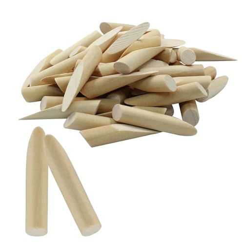 Image of 50 Pcs Solid Wood Pocket Hole Plugs for Screw Holes, 3 /8 Inch Pine Wood Dowels Pins, Hardwood Plugs Pocket Hole Filler for Pocket Hole Jig