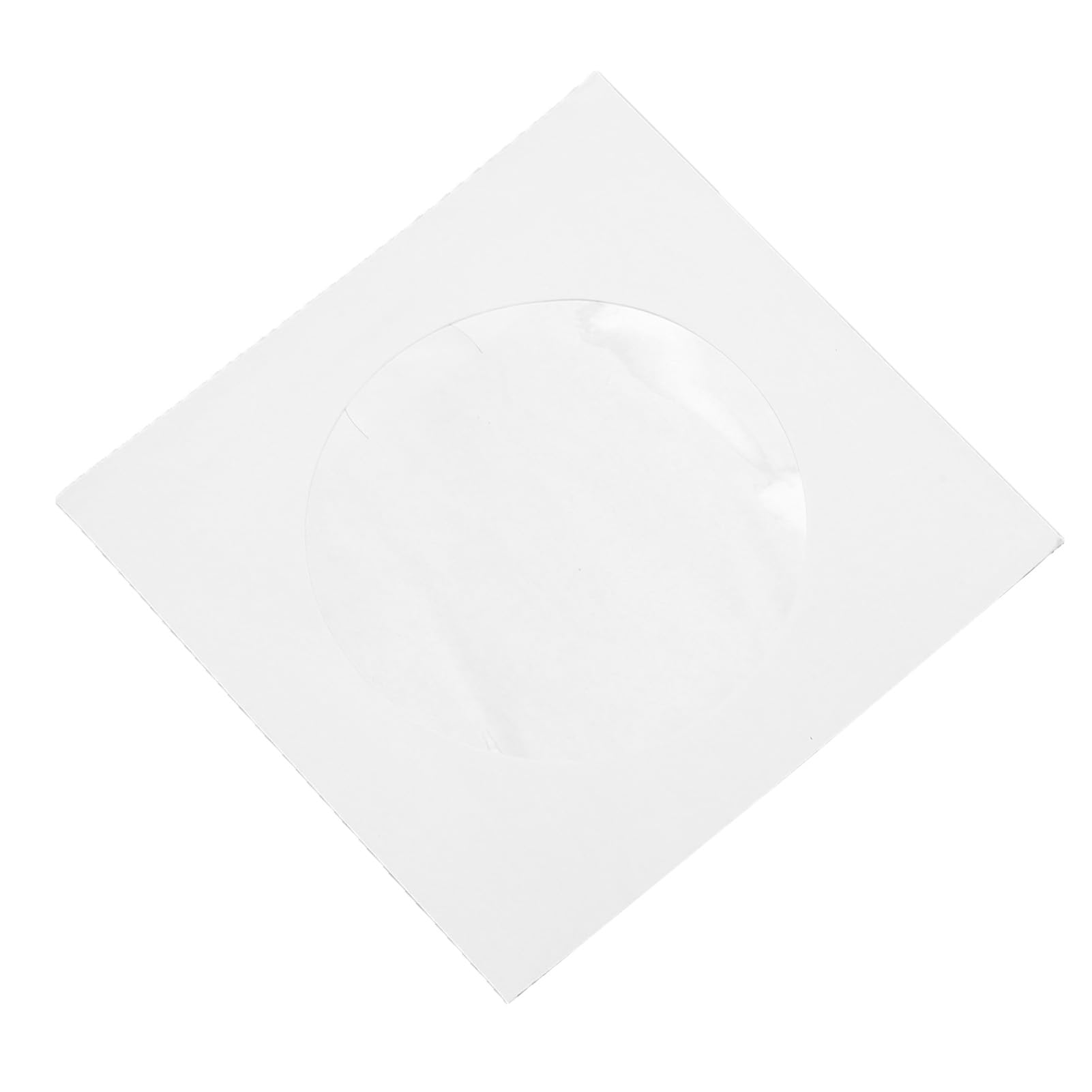 SIXRUN Okładki na Płyty CD 100 Sztuk Papierowych Okładek na DVD z Przezroczystym Okienkiem, Pyłoszczelne Koperty Wielokrotnego Użytku na Mini Dyski 8 Cm, Kompaktowe Miejsce do Przechowywania w