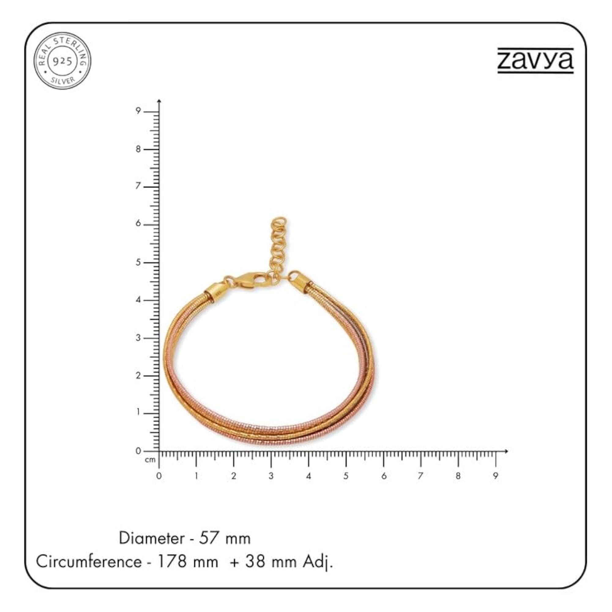 Women's 925 Sterling Silver Multitone Bracelet