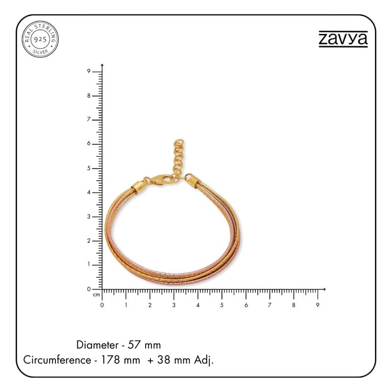 Women's 925 Sterling Silver Multitone Bracelet