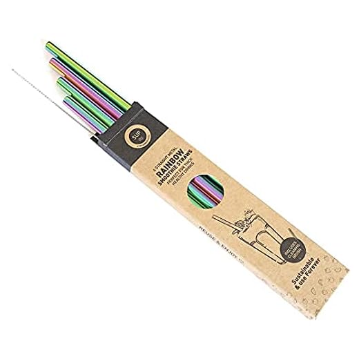 SUP Pajitas Reutilizables (Rainbow Smoothie, Metal), 1.2x5x23.6