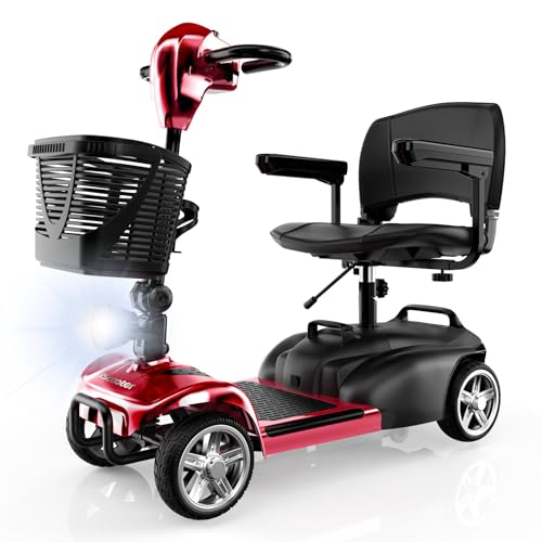 iScooter Mobilitätsroller, X-02 Elektromobil Seniorenmobil für Senioren, 20 km Reichweite, 4 Rad Mobility Scooter mit LED-Scheinwerfer, Leicht, Tragbar, für Jedes Gelände Geeignet
