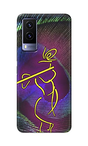 Image of PRINTFIDAA Lord Krishna On Peacock Feather Hard Back Cover for Vivo V21e 5G Back Cover -(P6) KAT1007