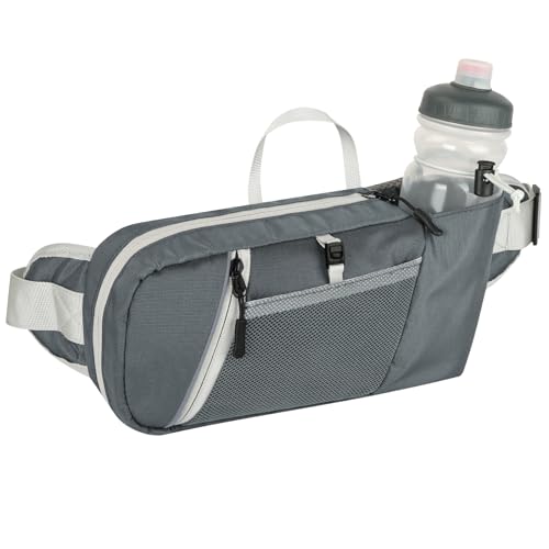 HOTUT Riñoneras Running, Cinturón Deportivo con Porta Botella, Cinturón para Correr Ajustable Almacenamiento Seguro, Riñonera Deportiva Hombre y Mujer para Móvil Correr, Fitness, Viaje(Verde)