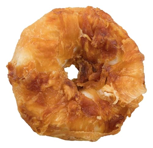 TRIXIE zuckerfreier und glutenfreier Hühnchen Kauring 'Denta Fun Chicken Chewing Rings, ø 6 cm, 2 St./110 g' - 31332