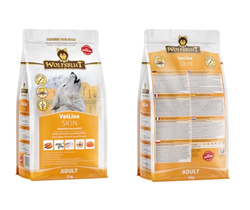 Wolfsblut Vetline Hundefutter - Skin & Coat, 2x2kg - Sparbundel, Sparpaket - inklusive Warnicks Tierfutterservice Hundesnack Goodie
