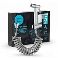 CHILL HOUSE Grifo Bidet Para WC en Acero Inox AISI 304 - Ducha Higienica Para WC con Manguera Bidet 1.5m y conexión de 1/2". Incluye Soporte de Montaje Pared o Cisterna para Inodoro Completo.