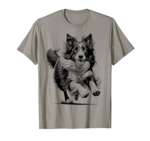 Allegro Border Collie in corsa Maglietta