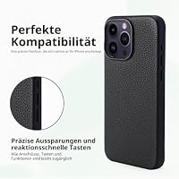 Synchro Naturleder-Schutzhülle für iPhone 15 Pro mit starken Kompatibel mit MagSafe-Magneten, genarbte Lederhülle für iPhone 15 Pro 6,1 Zoll - Blau – Ansicht 7