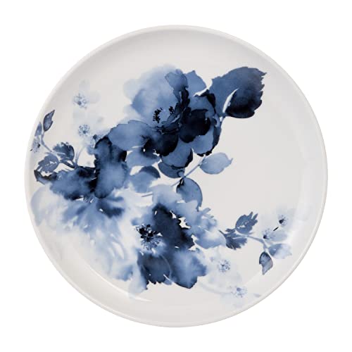 Safdie & Co. Midnight Rose 16 Piece Dinnerware Set, Service For 4, Fiesta Dinnerware, Home Trends And Home Food Network Essentials, White/Blue, 16" L X 12" W X 15" H (Hk03715Ec) #TOP2