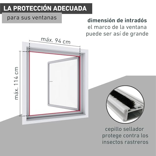 Mosquitera básica para ventana Windhager que protege tu hogar con su marco tensor 6