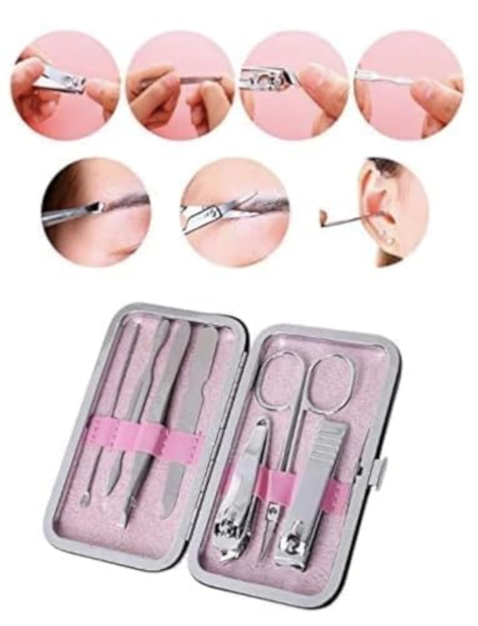 Pocket Sized 7-in-1 Manicure Pedicure Set with Unicorn Print