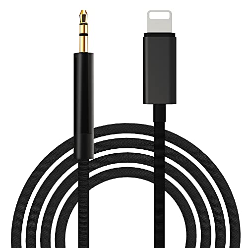 {Apple MFi Certified} Braided Lighting to 3.5mm Male to Male Jack Gold Plated Aux Cable for iPhone 11 12 Pro Max X 7 3.5mm Jack Male 1m Cable Car Converter Headphone Audio Adapter