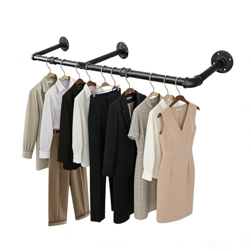 ZHLZHL 40 INCH Industrial Pipe Clothes Rack,Wall Mounted Clothes Rack,Metal by ZHLZHL - Used condition - US$19.79