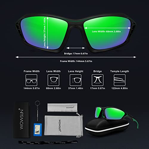 Wowsun Polarized Sports Sunglasses For Men Lightweight Cycling Fishing Biking Sunglasses Uv Protection #TOP6