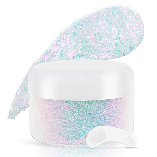 Paminify Body Glitter Gel,Intense Unicorn Mermaid Face Glitter,Singer Concerts Festival Rave Accessories,Holographic Color Changing Glitter For Body,Face,Hair And Lip,Vegan & Cruelty Free-1.76 Oz #TOP20