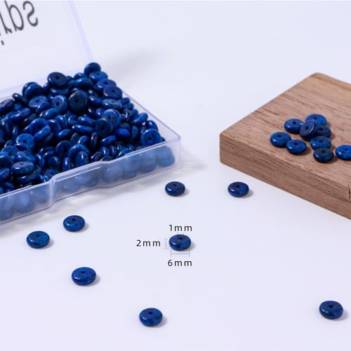 Nusgnirps SS24S001-QJ Natural Lapis Lazuli Disk Stone Spacer Beads 6X2Mm 38Cm/Str Flat Rondelle Loose Semi Gemstone Caps thumb #2