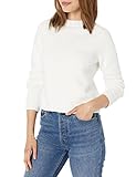 Vince Women's Pebbled Cotton Crew, Optic White, Medium
