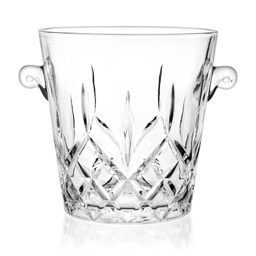 Cubos de hielo para fiestas, recipiente de vidrio transparente de 2 litros para bebidas y fiestas, grado alimenticio, perfecto para botellas de vino, champán o cerveza