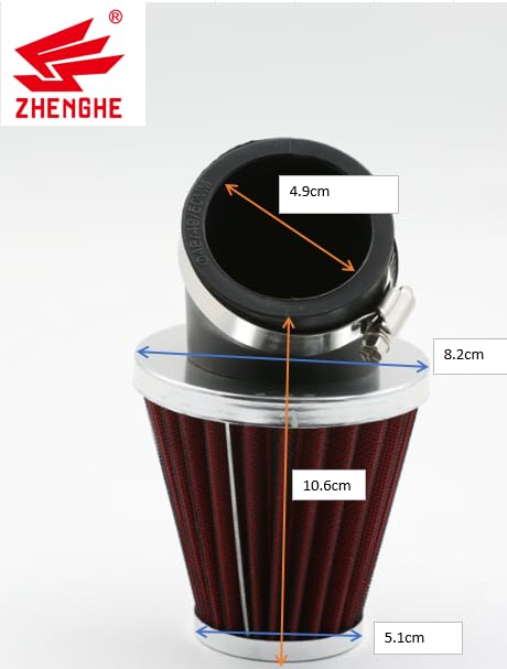 Image of 48mm 49mm 50mm High Performance Motorcycle Air Filter Breather for Custom Assembly Honda Yamaha Suzuki Kawasaki ATV SSR TTR Dirt Bike Pit Mini GY6 AJS Scooter Moped Racing
