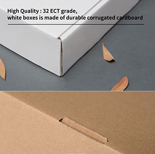 Snogswog 28 Pack 10X8X3 Inches Shipping Boxes, White Corrugated Cardboard Box Literature Mailer #TOP3