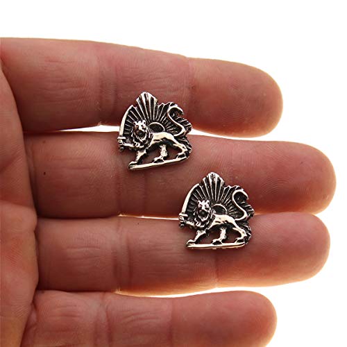 Mancuernillas Lion Sun Shir Khorshid de acero 316L miniatura 4