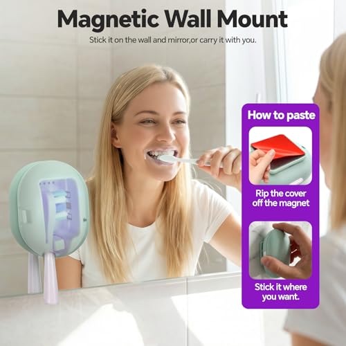 FURYSTO Toothbrush Sanitizer Covers, Toothbrush Case with Violet Light,Portable Toothbrush Covers Rechargeable,Detachable Toothbrush Cover Cap for All Toothbrushes - Thumbnail 4