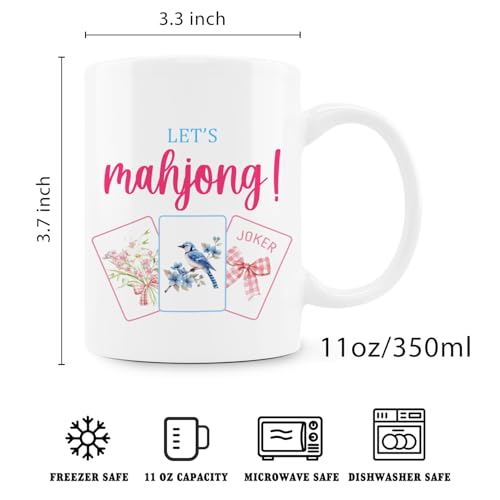 Taza de cerámica 11 oz diseño Floral Bird Mahjong miniatura 2
