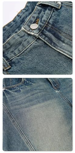 Men's Y2K Jeans Denim Cropped Pants Straight-Leg Leg Loose Personalized Breathable2