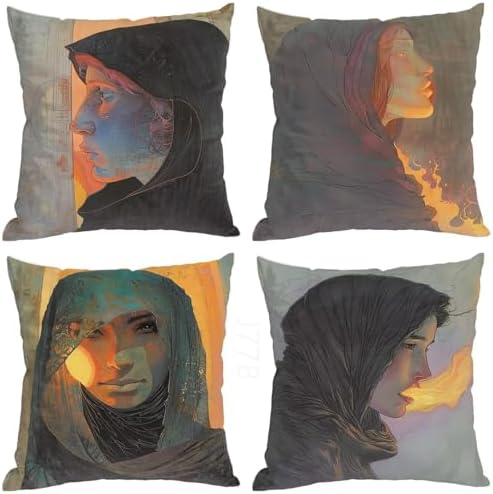 Throw Pillows, 18×18 Pillow Covers Set of 4, Woman Throw Pillow Covers Sunlight Decorative Pillows for Couch, Double Sided Waterproof Design, Outdoor Garden Terrace Bench Patio Car Home Decor Z1-778 Throw Pillows, 18×18 Pillow Covers Set of 4, Woman Throw Pillow Covers Sunlight Decorative Pillows for Couch, Double Sided Waterproof Design, Outdoor Garden Terrace Bench Patio Car Home Decor Z1-778