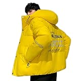 [KAPE1] メンズ 中綿ジャケット ショート丈 ダウンジャケット 防寒 防風 厚手 アウトドア ジャケット アウトドア 秋冬 ダウンコート ショートコート 防寒着 ライトダウン シンプル 暖かい 通勤 黄色 仕事 OL 3XL 防寒 軽量 アウター
