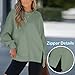 bawilom Oversized Sweatshirt for Women Crewneck Fashion Long Sleeve Loose Side Slit Lightweight Sweater Fall Pullover Tops Army Green